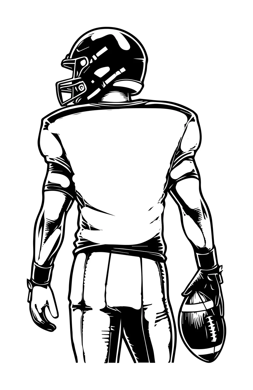 Football Player Player Ball Holding Silhouette helmet jersey