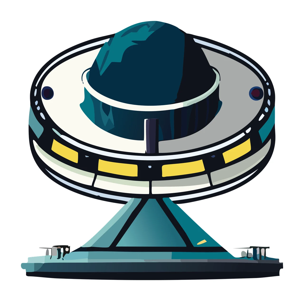 Black And White Dome Structure Silhouette stationary base plain