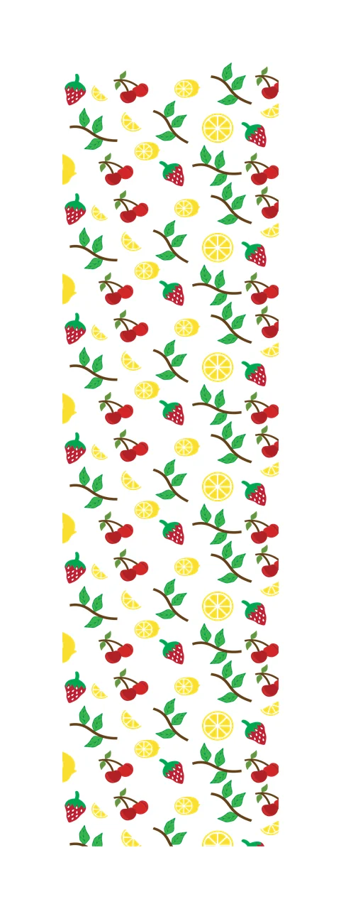 Fruit And Leaf Pattern Illustration arranged cherry lemon strawberry