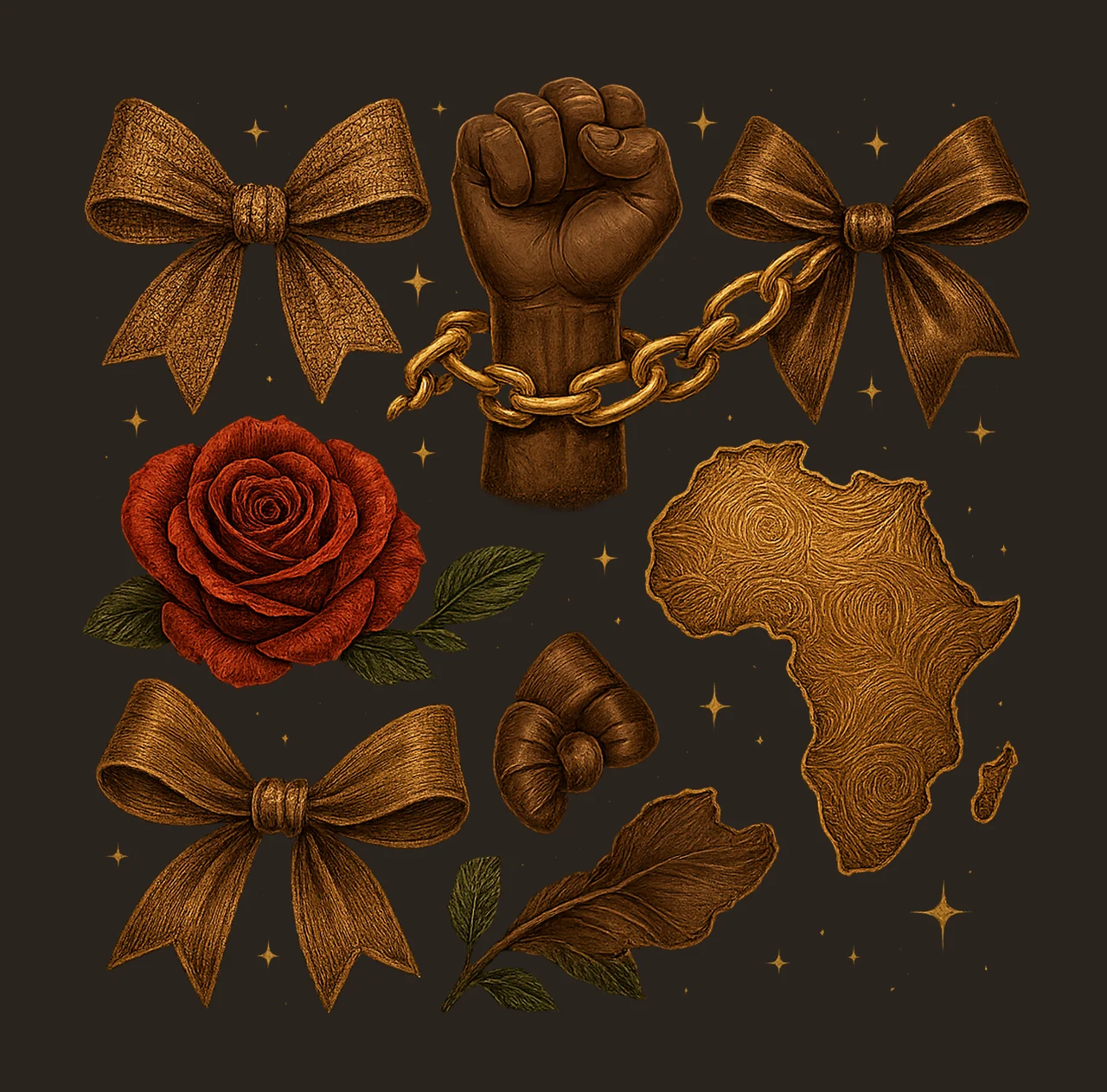 Black History Month Coquette Bow African American Pride contrast preview thumbnail