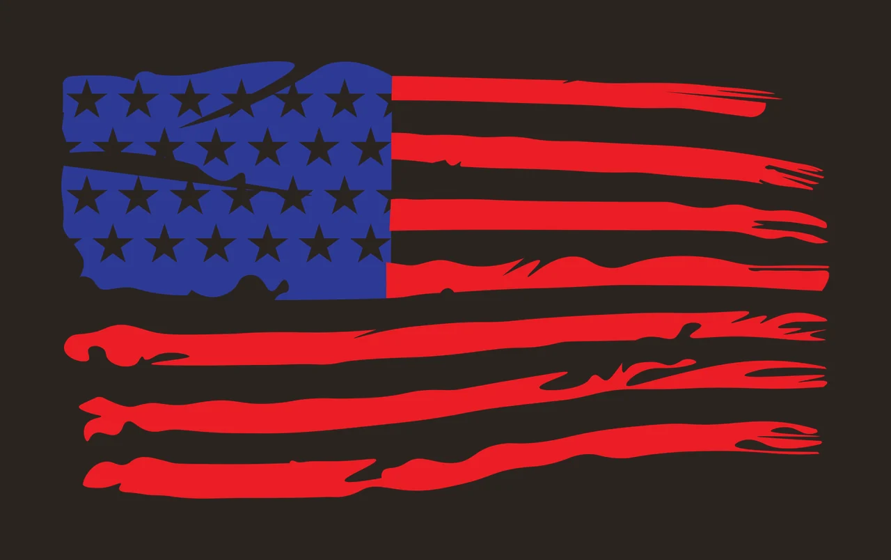 Flag Horizontal Graphic With Distress distressed stars stripes contrast preview thumbnail
