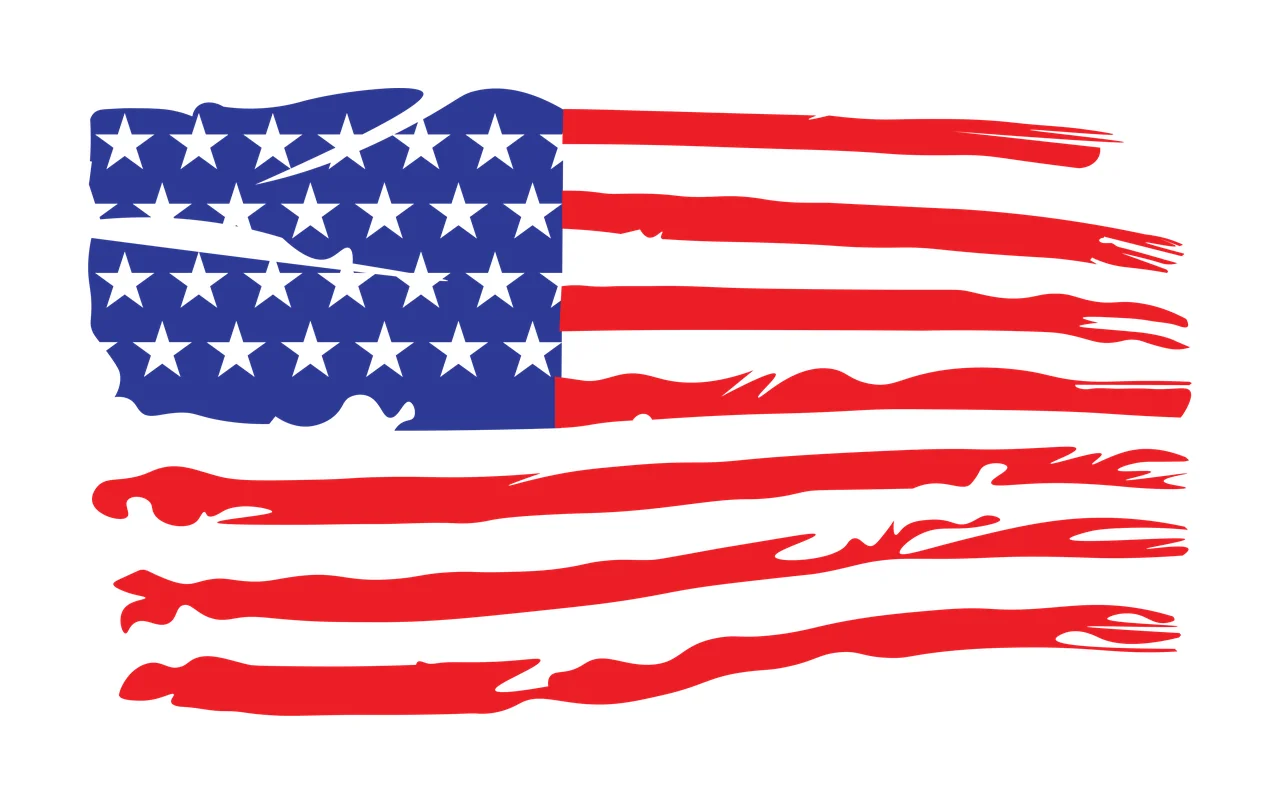 Flag Horizontal Graphic With Distress distressed stars stripes