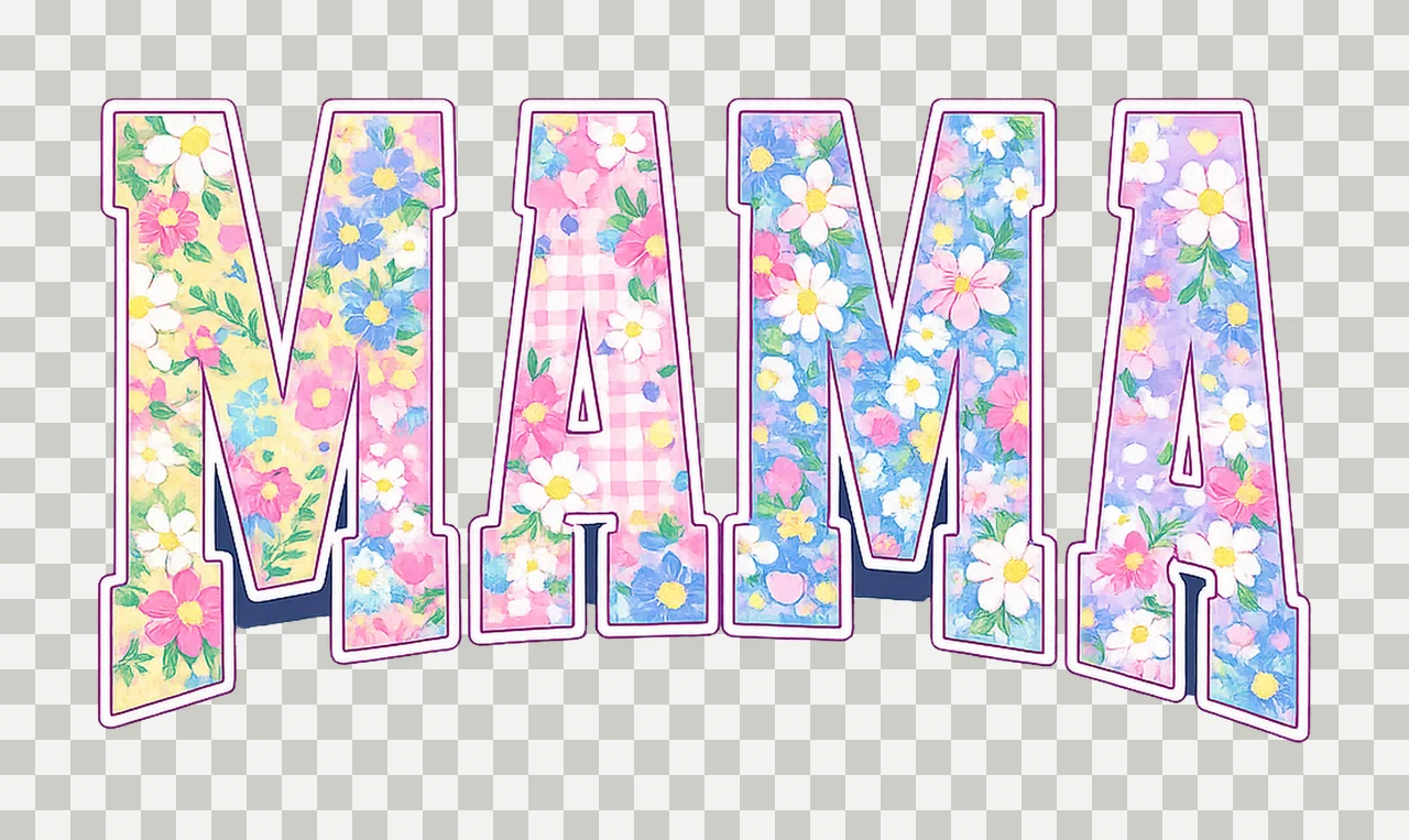 Floral Mama Trendy Sublimation Design for Shirts shirt art transparency and detail preview thumbnail