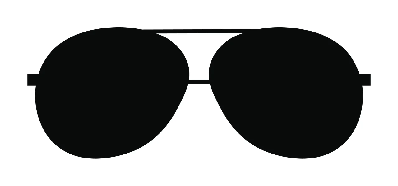 Black Silhouette Of Aviator Sunglasses With A Double frames