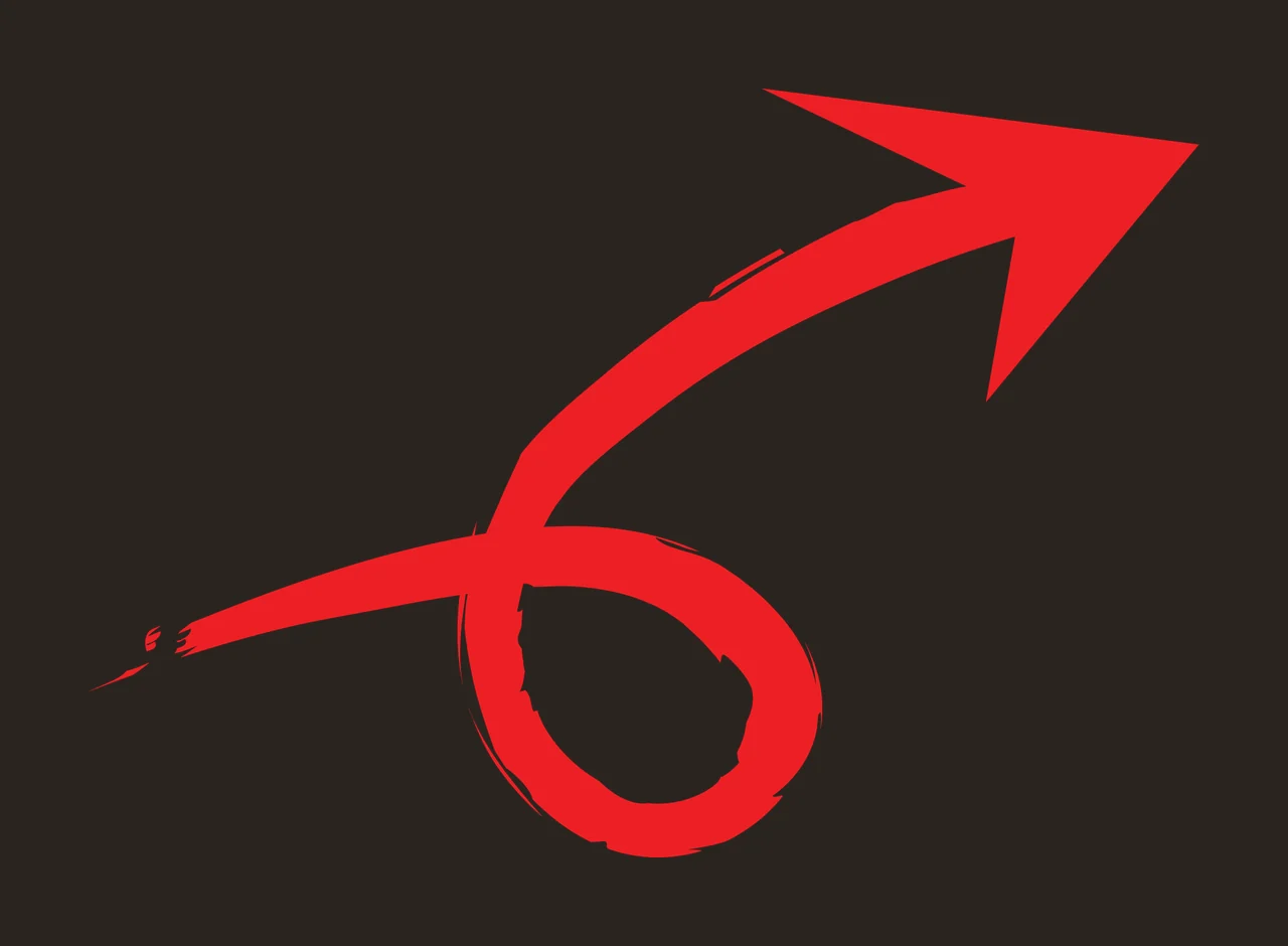 Hand Drawn Looping Black Arrow Icon arrowhead curved shaft contrast preview thumbnail