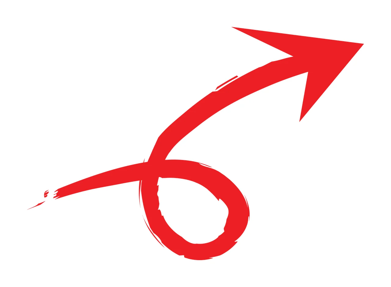 Hand Drawn Looping Black Arrow Icon arrowhead curved shaft