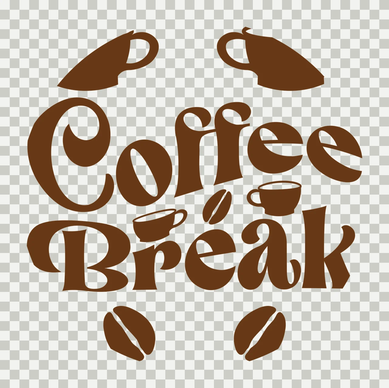Keychain Coffee Break Circular Cafe Design cups beans circle transparency and detail preview thumbnail
