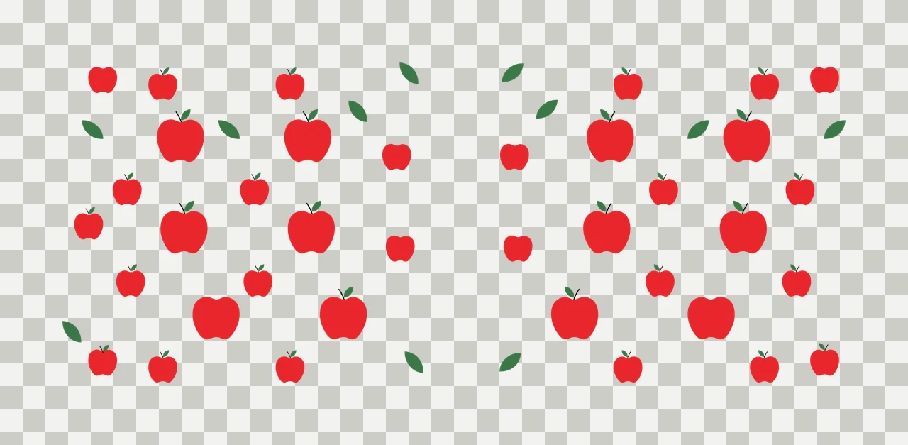 Can Glass Wrap Pattern Of Black Apples leaves repeating apple transparency and detail preview thumbnail