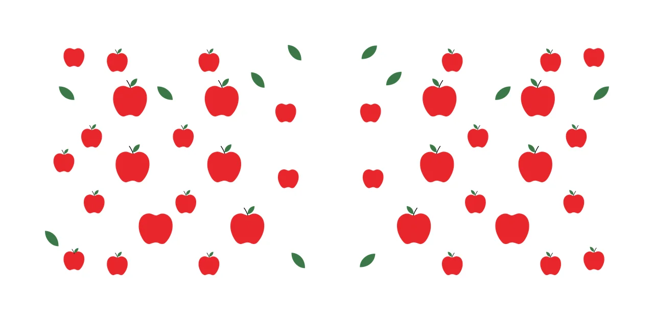 Can Glass Wrap Pattern Of Black Apples leaves repeating apple