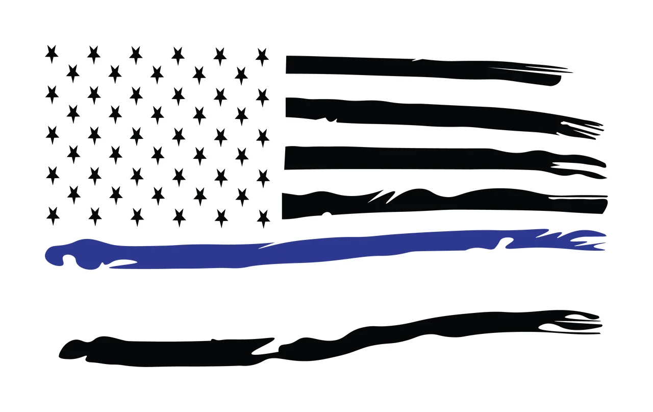 Flag Horizontal Graphic With Rough Brush Stroke Stripes stars