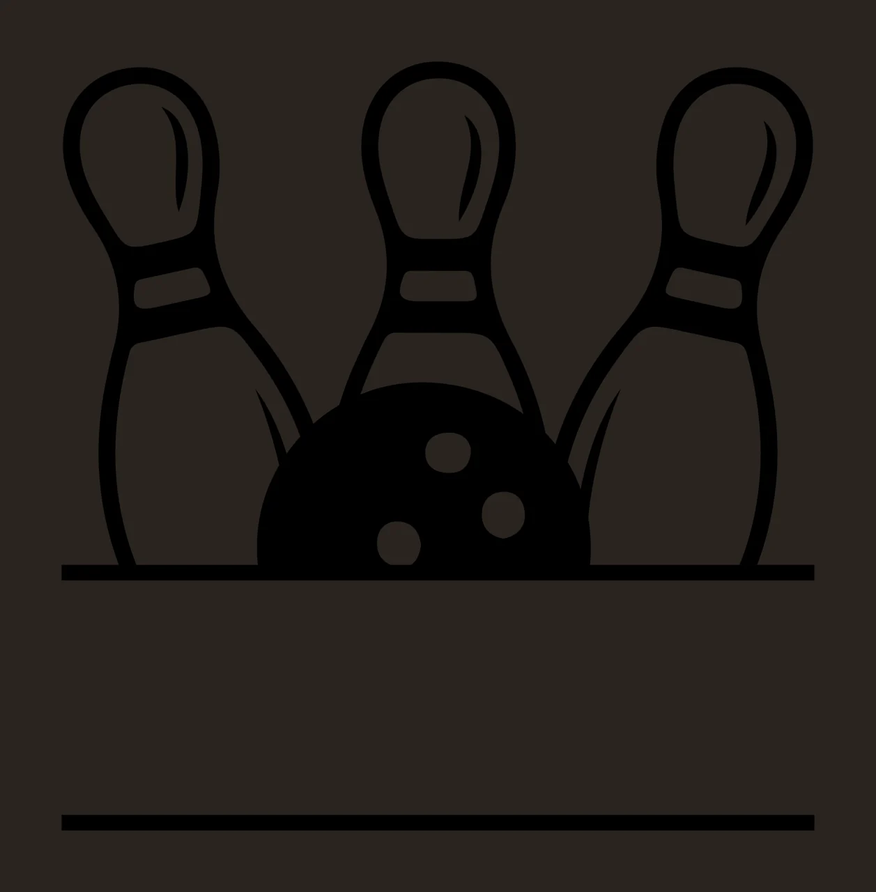 Bowling Pins With Ball And Divider Lines contrast preview thumbnail