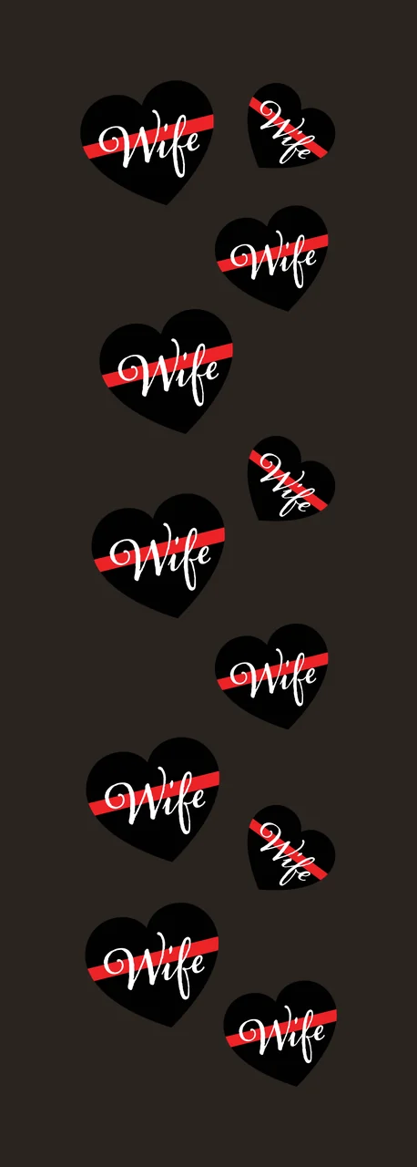 Wife Typography Design with black heart, red diagonal stripe and white cursive 'Wife' contrast preview thumbnail