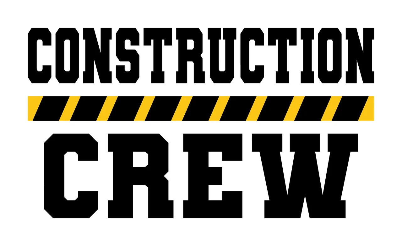 Construction Crew Text With A Single Bold Horizontal typography