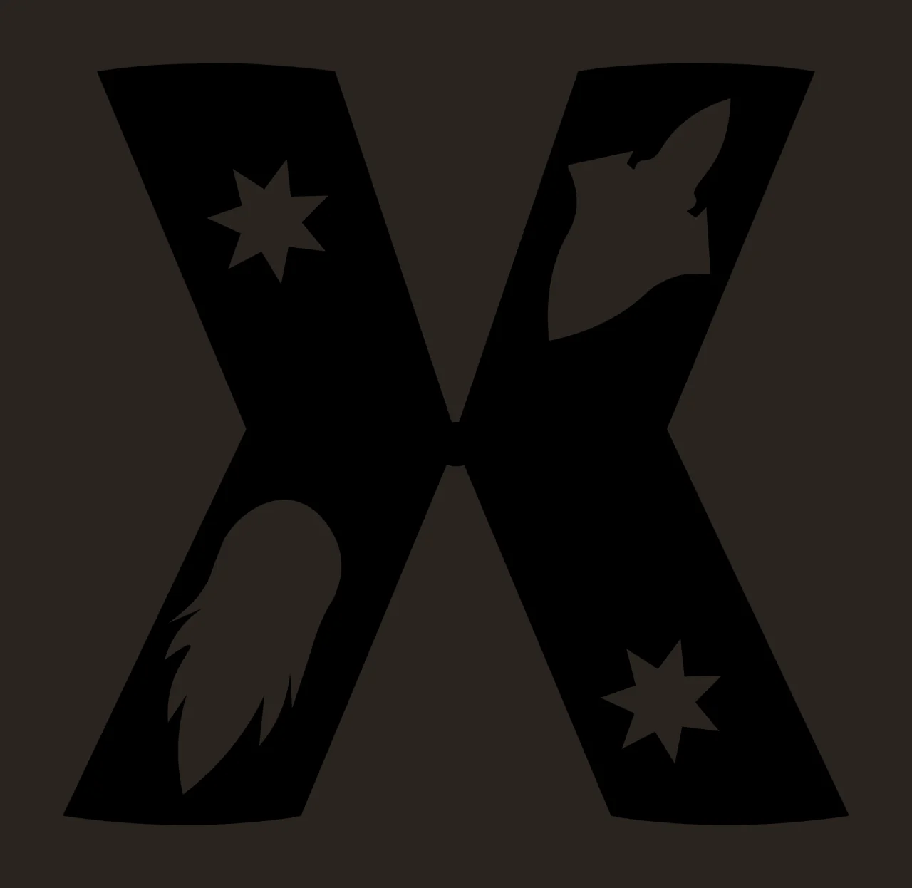 Space X Letter With Star And Rocket contrast preview thumbnail