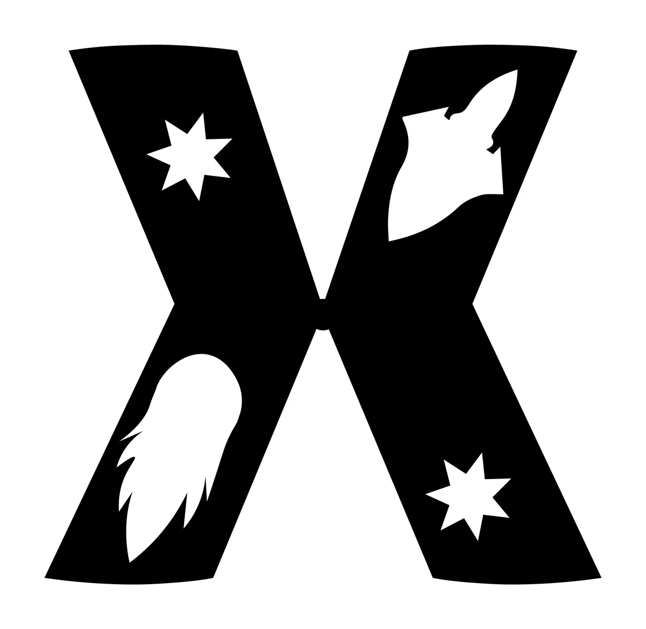 Space X Letter With Star And Rocket