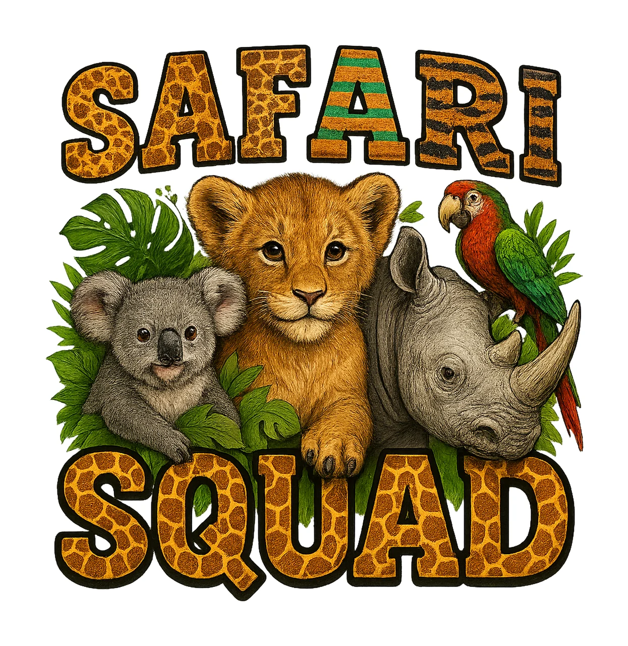 Safari Squad Zoo Crew Giraffe Animal Sublimation Kids Zoo