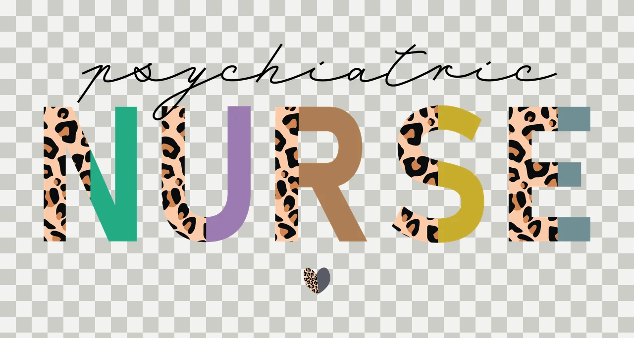 Psychiatric Nurse Cursive And Block Text display heart typographic transparency and detail preview thumbnail