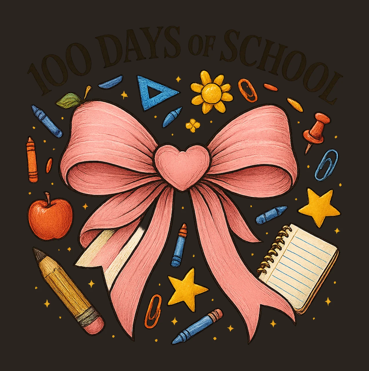 100 Days of School Coquette Teacher Shirt Design Cute Bow contrast preview thumbnail