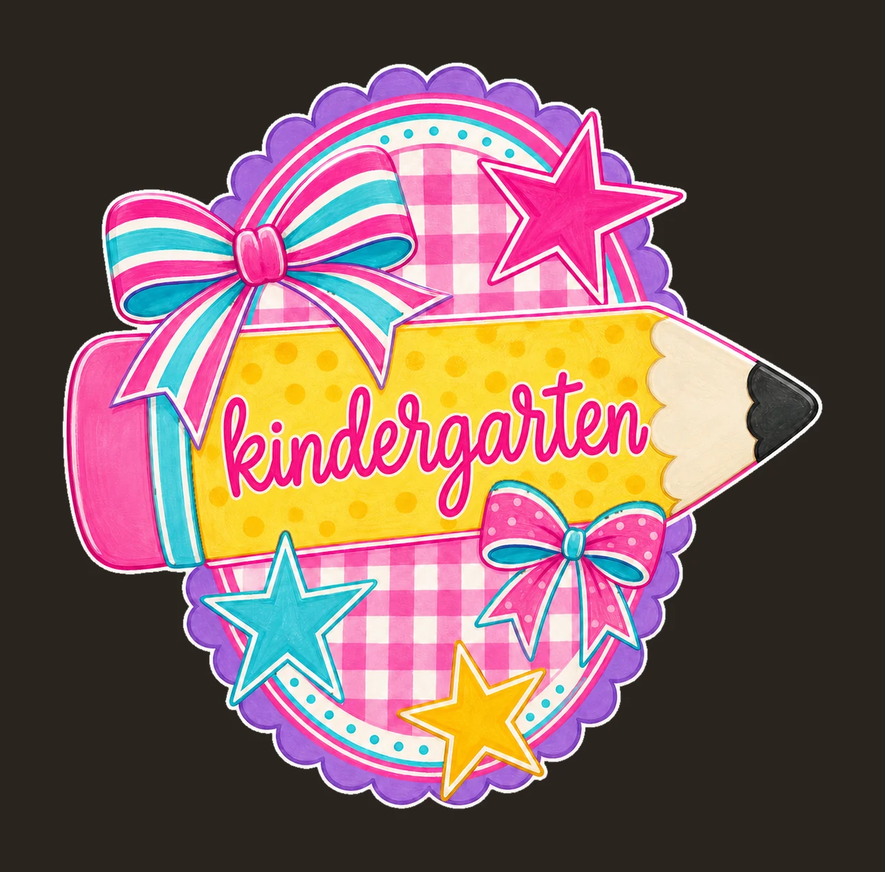 pencil pennant 02 kindergarten sublimation instant shirt contrast preview thumbnail