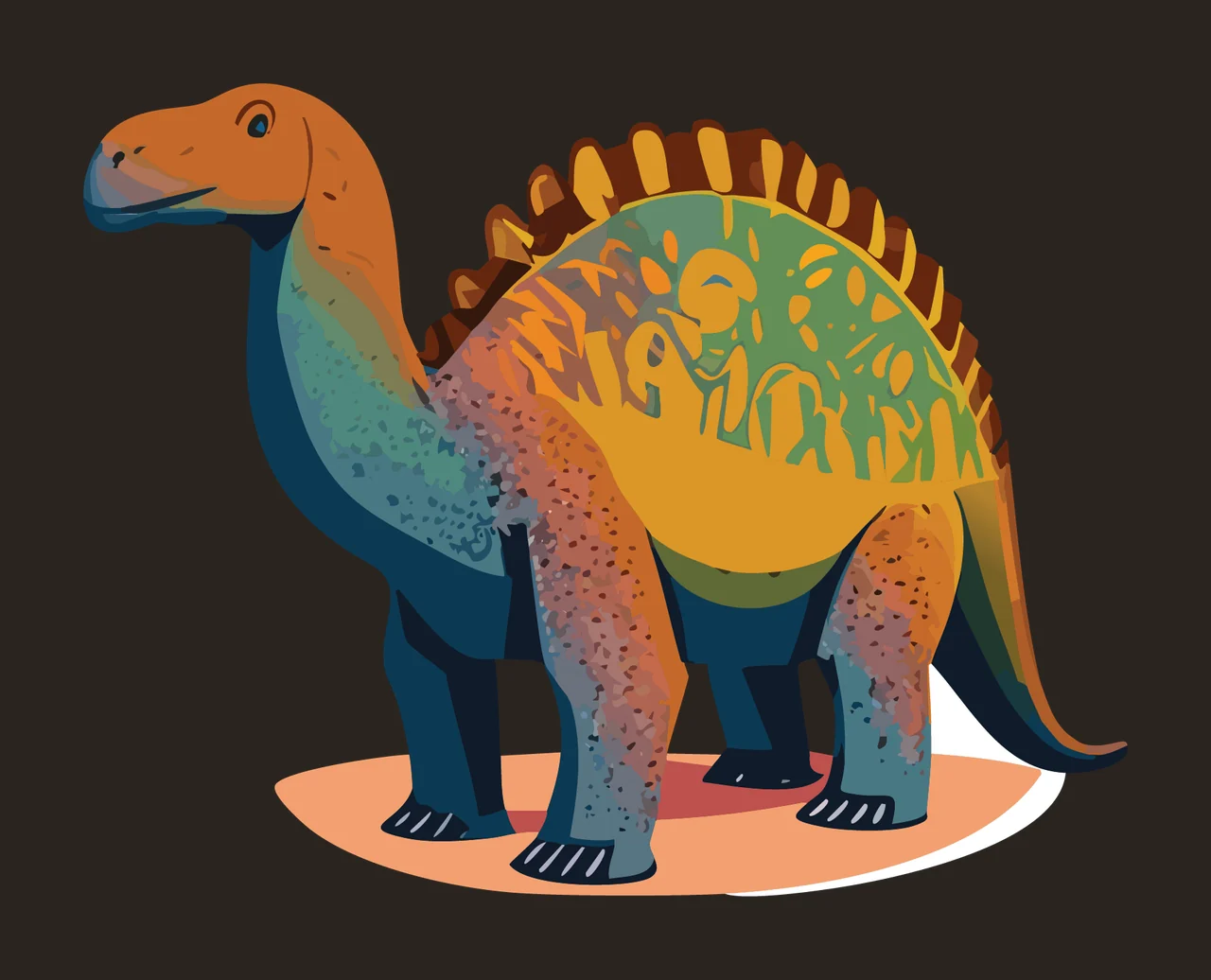 Dinosaur Silhouette With Floral Pattern Interior standing flower contrast preview thumbnail