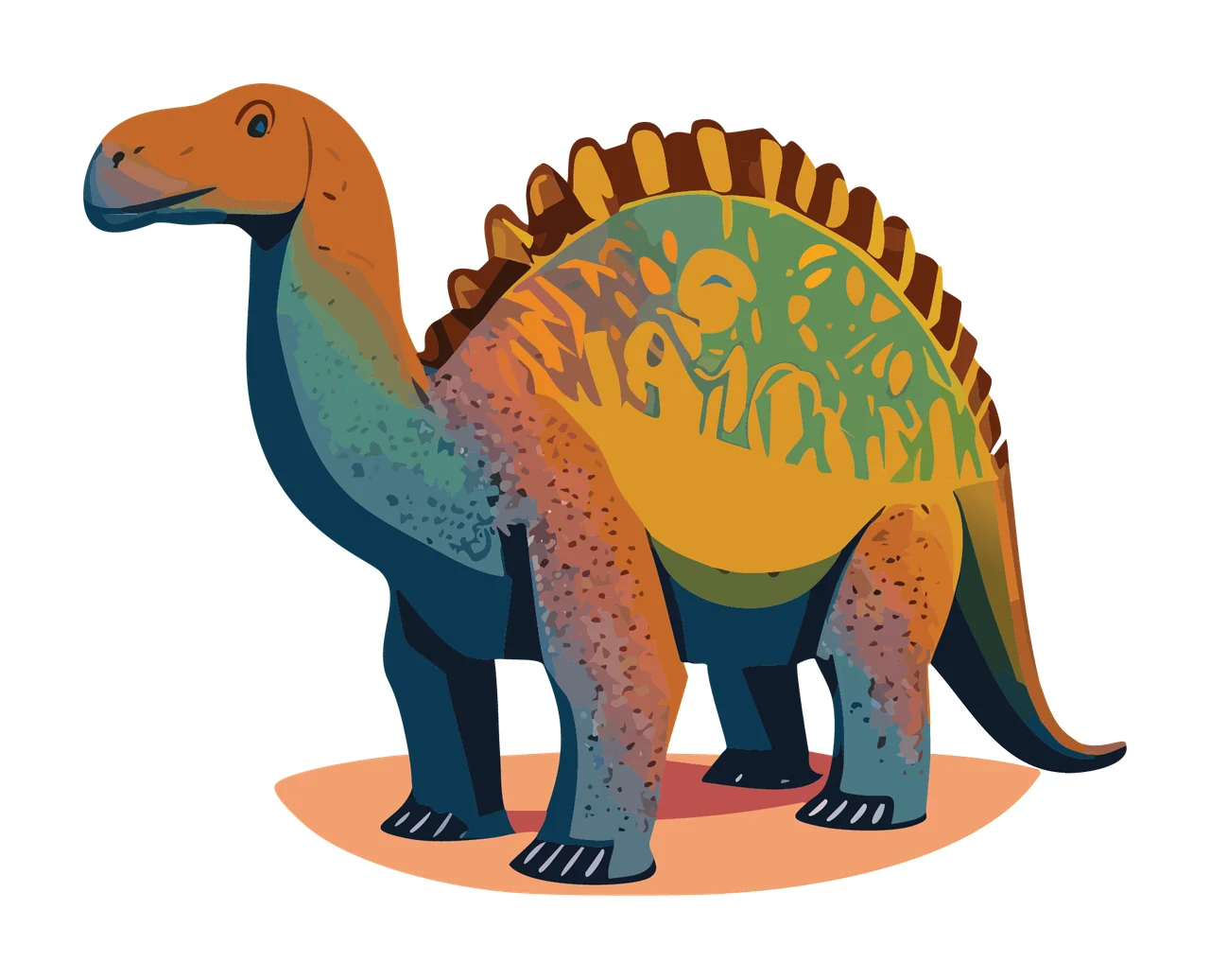 Dinosaur Silhouette With Floral Pattern Interior standing flower
