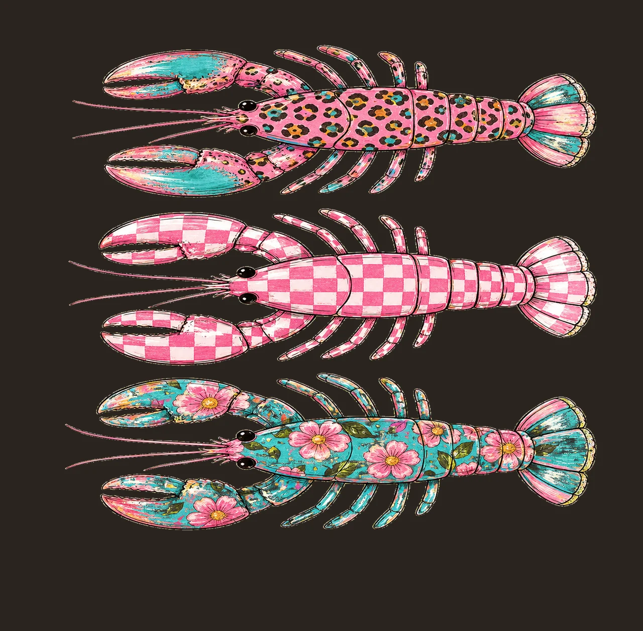 Preppy Lobster Beach Summer Vacation Shirt Variation D contrast preview thumbnail