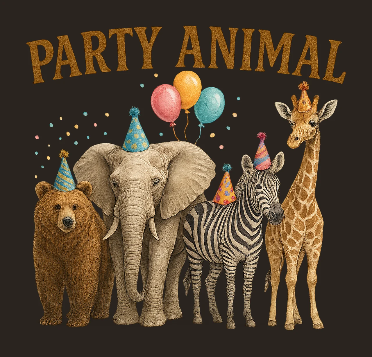 Party Animal Birthday Wild Safari Animals Zoo Jungle Party contrast preview thumbnail