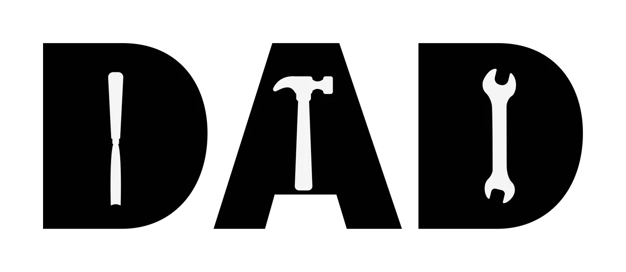 Dad Bold Black Sans Serif Text Reading letters typography white