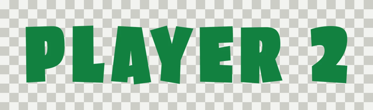 Player 2 Bold Black Sans Serif Text Reading letters numbers transparency and detail preview thumbnail