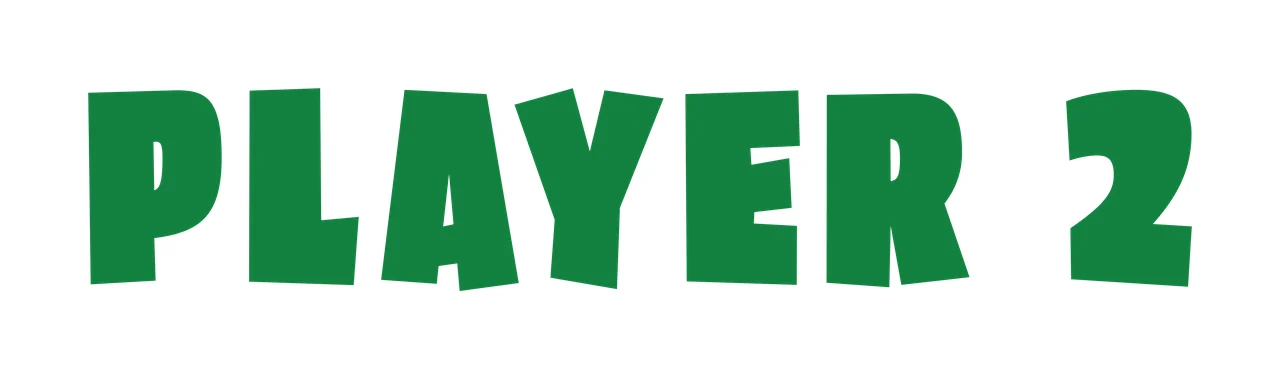 Player 2 Bold Black Sans Serif Text Reading letters numbers