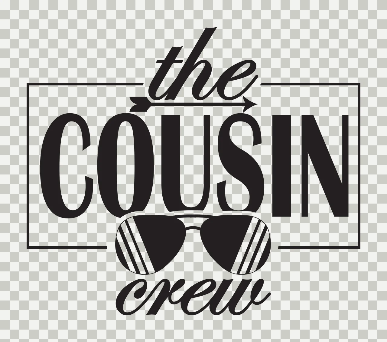 The Cousin Crew Arrow Frame Design and sunglasses Encased in transparency and detail preview thumbnail