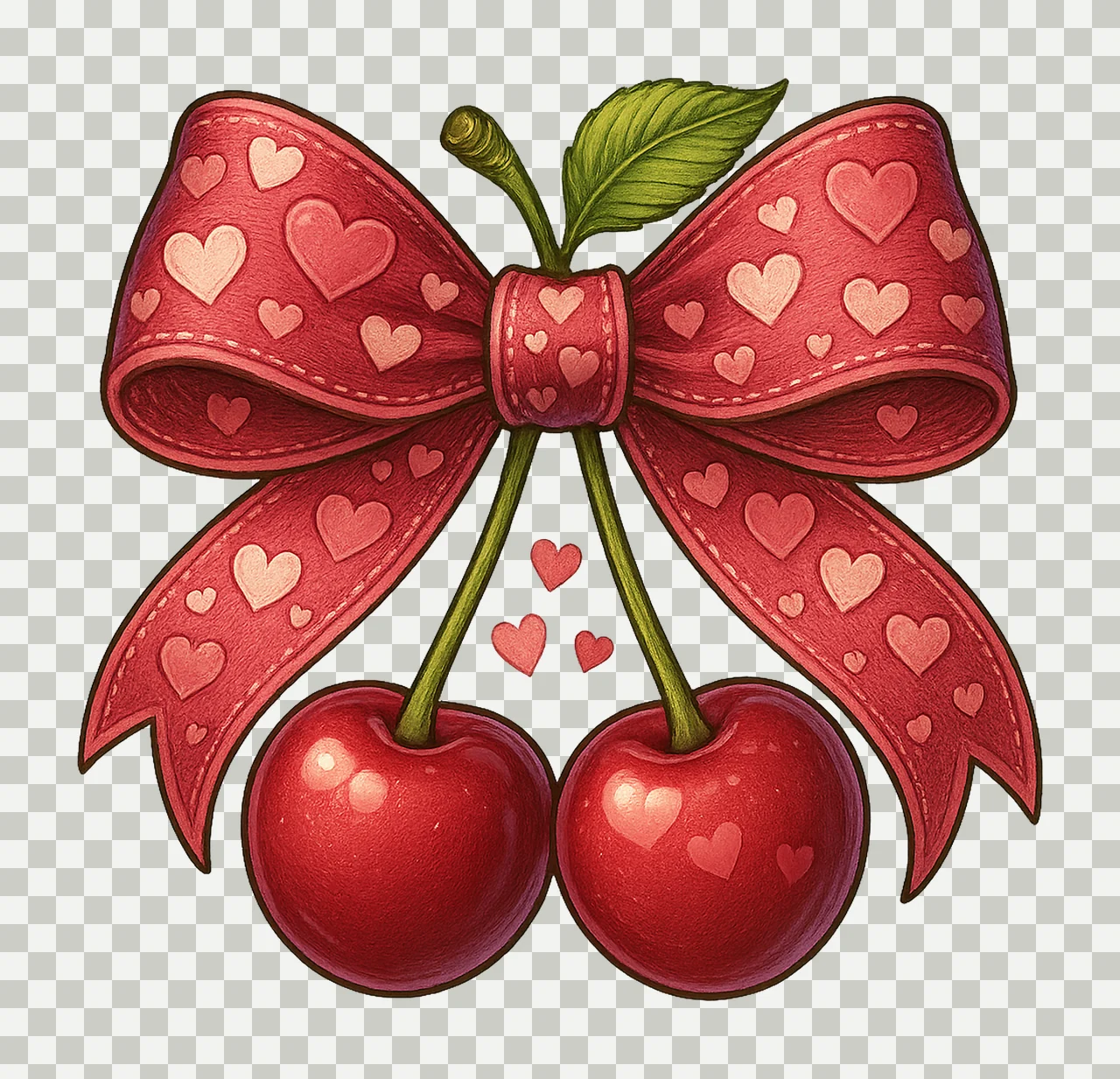 Cherry Love Pink Valentine Coquette Heart Trendy Valentines transparency and detail preview thumbnail