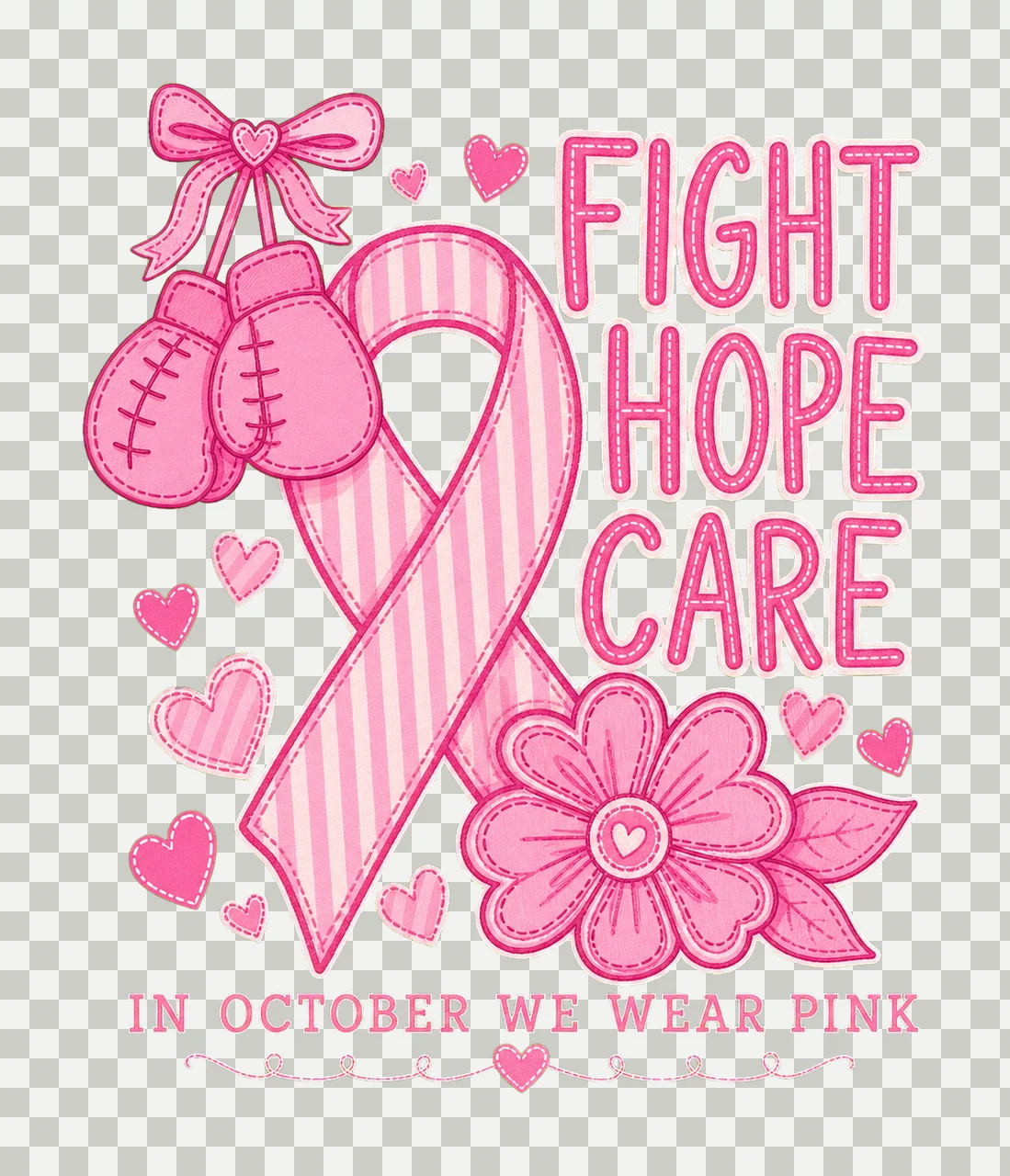 Fight Hope Care Sublimation Breast Cancer Pink Variation A transparency and detail preview thumbnail