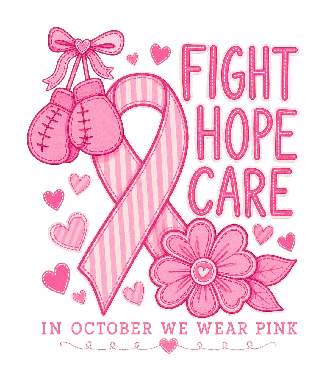 Fight Hope Care Sublimation Breast Cancer Pink Variation A