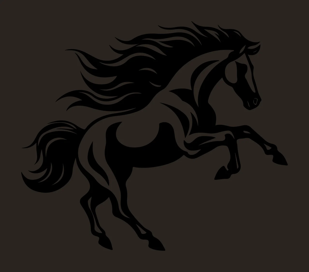 Horse Rearing With Movement And Side View contrast preview thumbnail