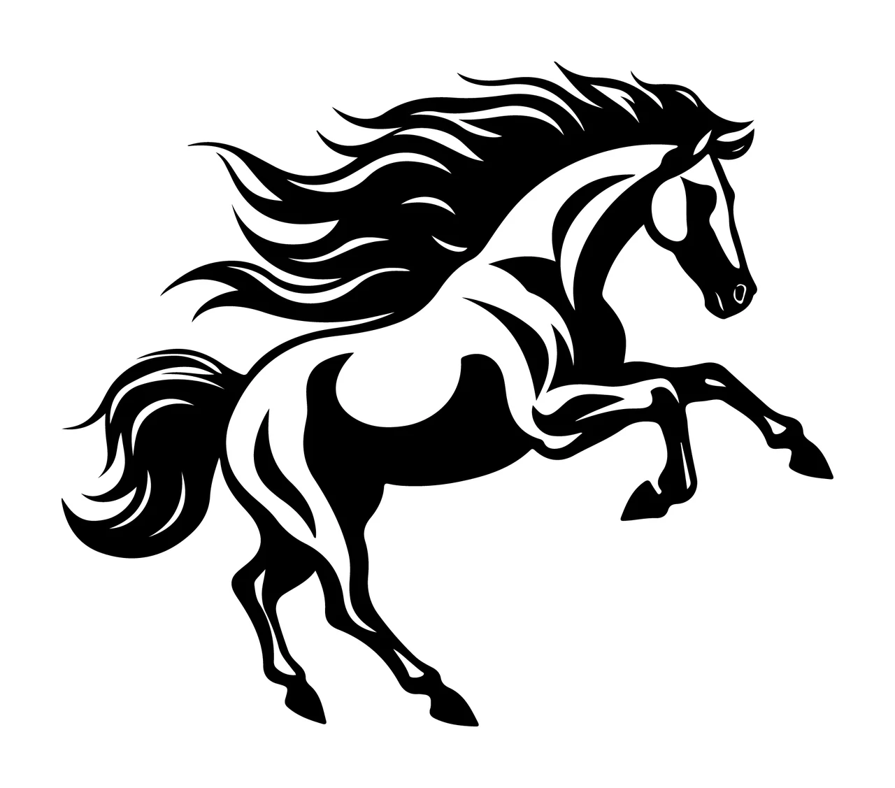 Horse Rearing With Movement And Side View