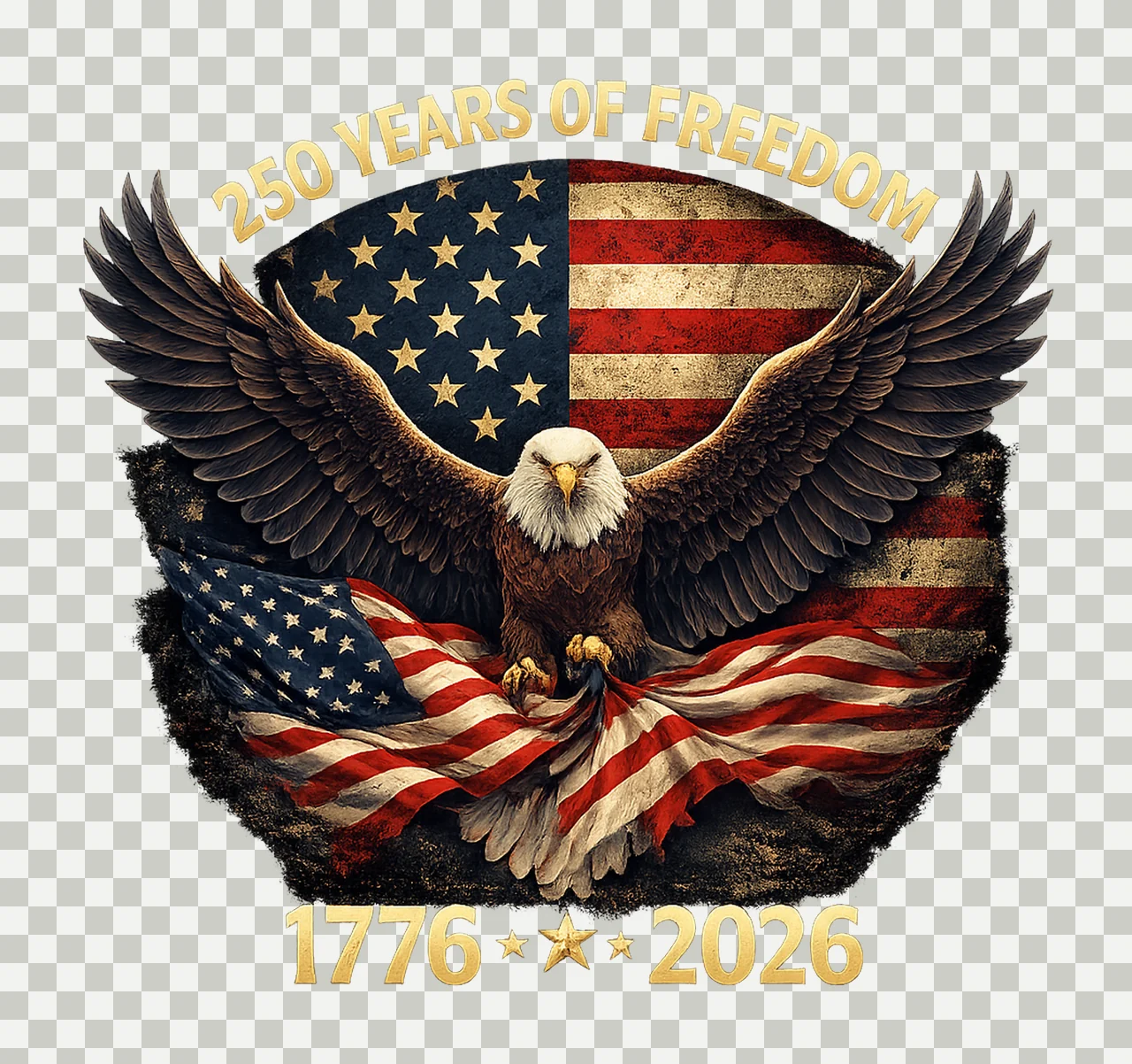 USA 250th Anniversary Patchwork Design for Shirts patriotic transparency and detail preview thumbnail