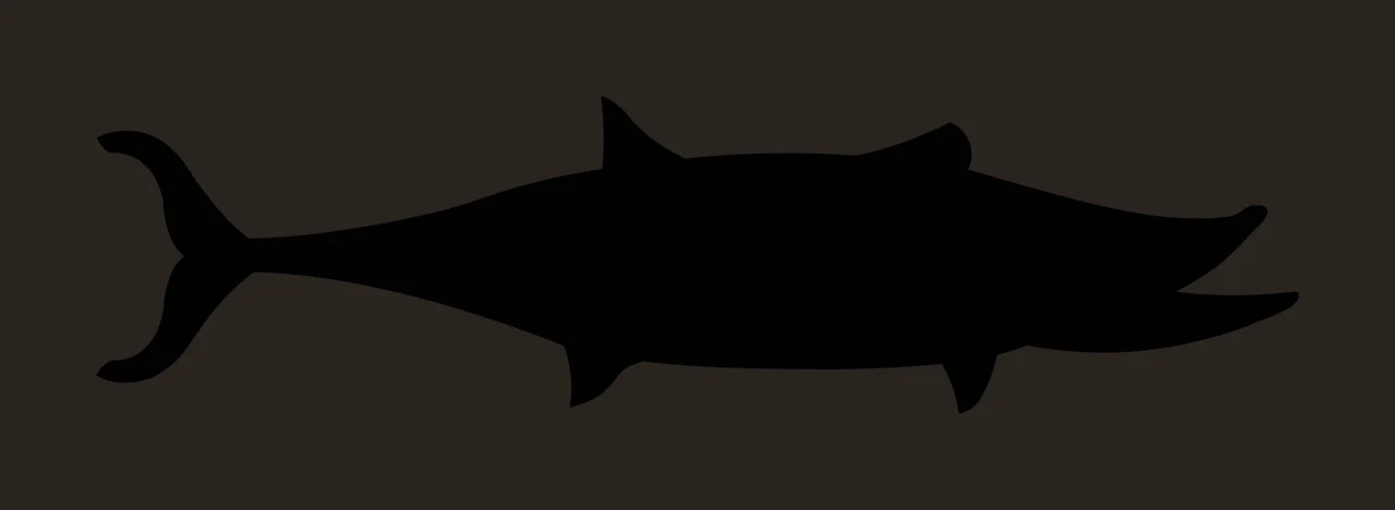Black Fish Silhouette Side View swimming fins tail marine animal contrast preview thumbnail