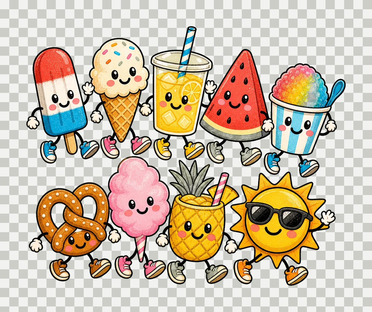 summer snacks 01 walking lineup sublimation instant shirt transparency and detail preview thumbnail
