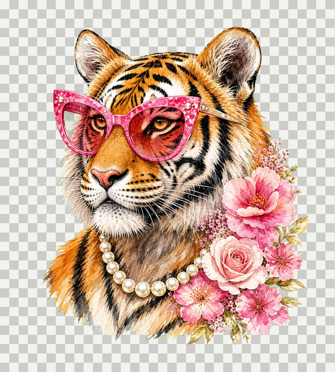 Glam Tiger Preppy Tiger Bling Design Everyday Variation D transparency and detail preview thumbnail