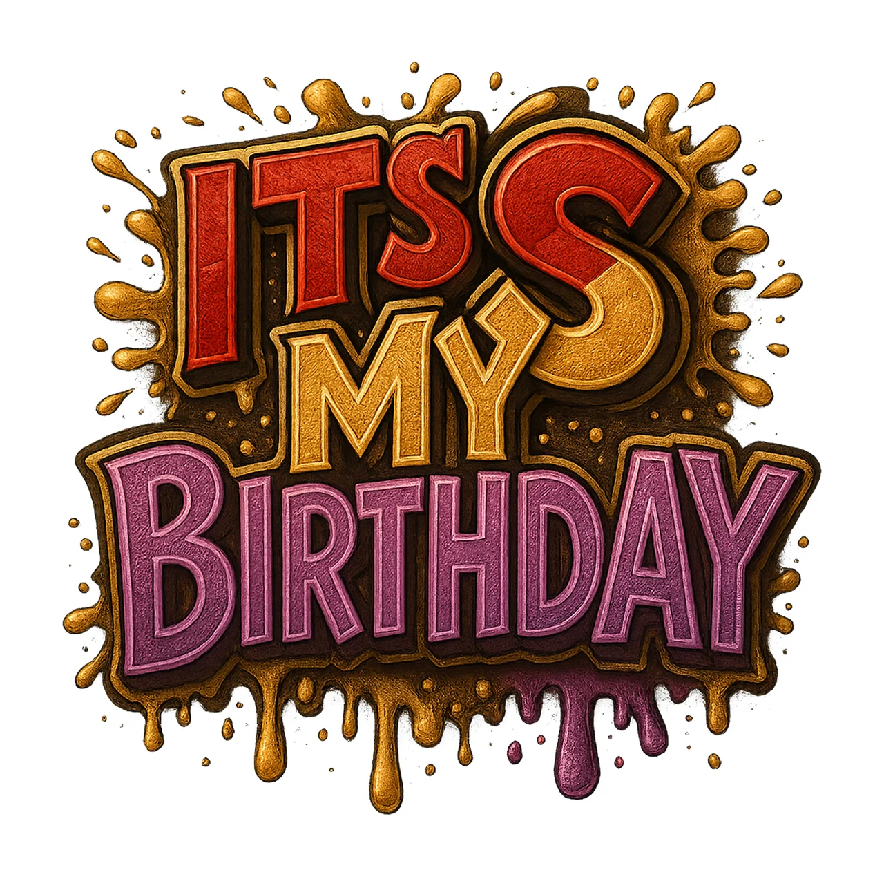 Its My Birthday Sublimation Design Celebration Art Fun Party