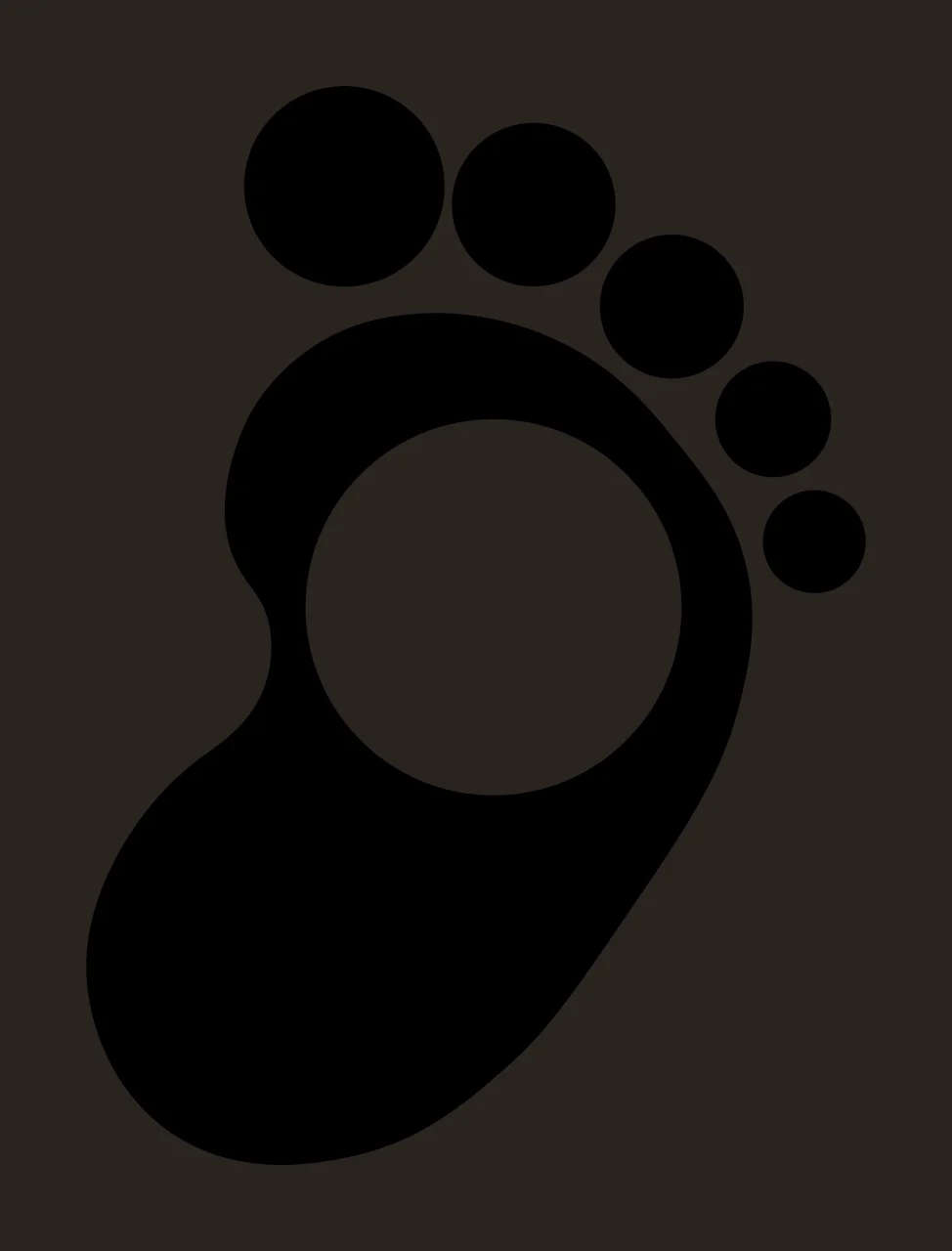 Footprint With White Circle Icon toes flat black hole silhouette contrast preview thumbnail