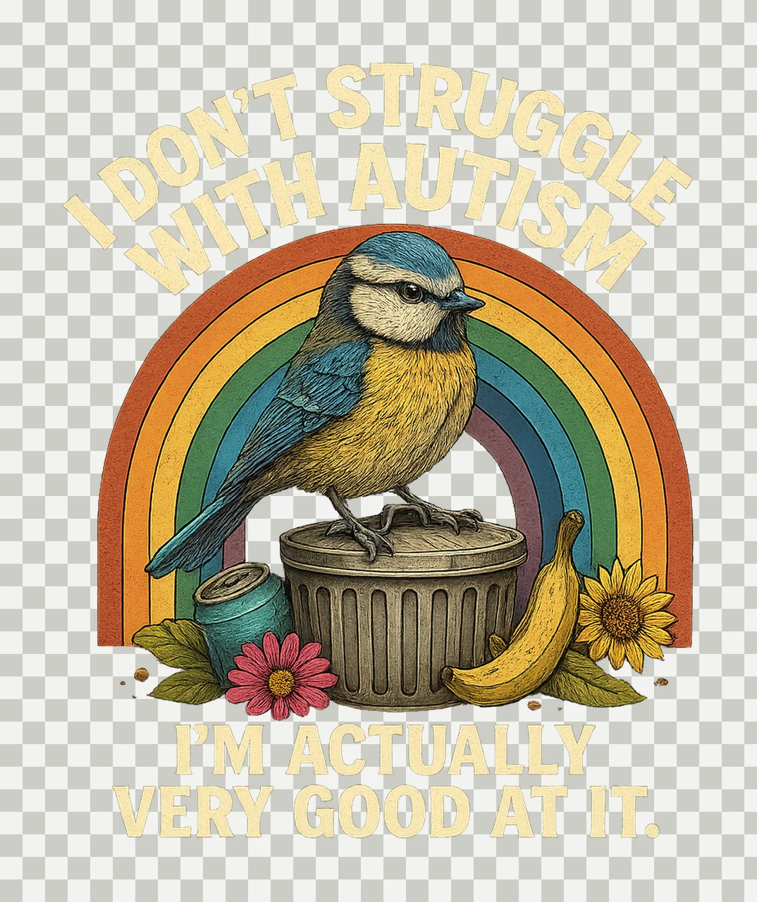 Bird Rainbow Standing On Container banana flower drawing transparency and detail preview thumbnail