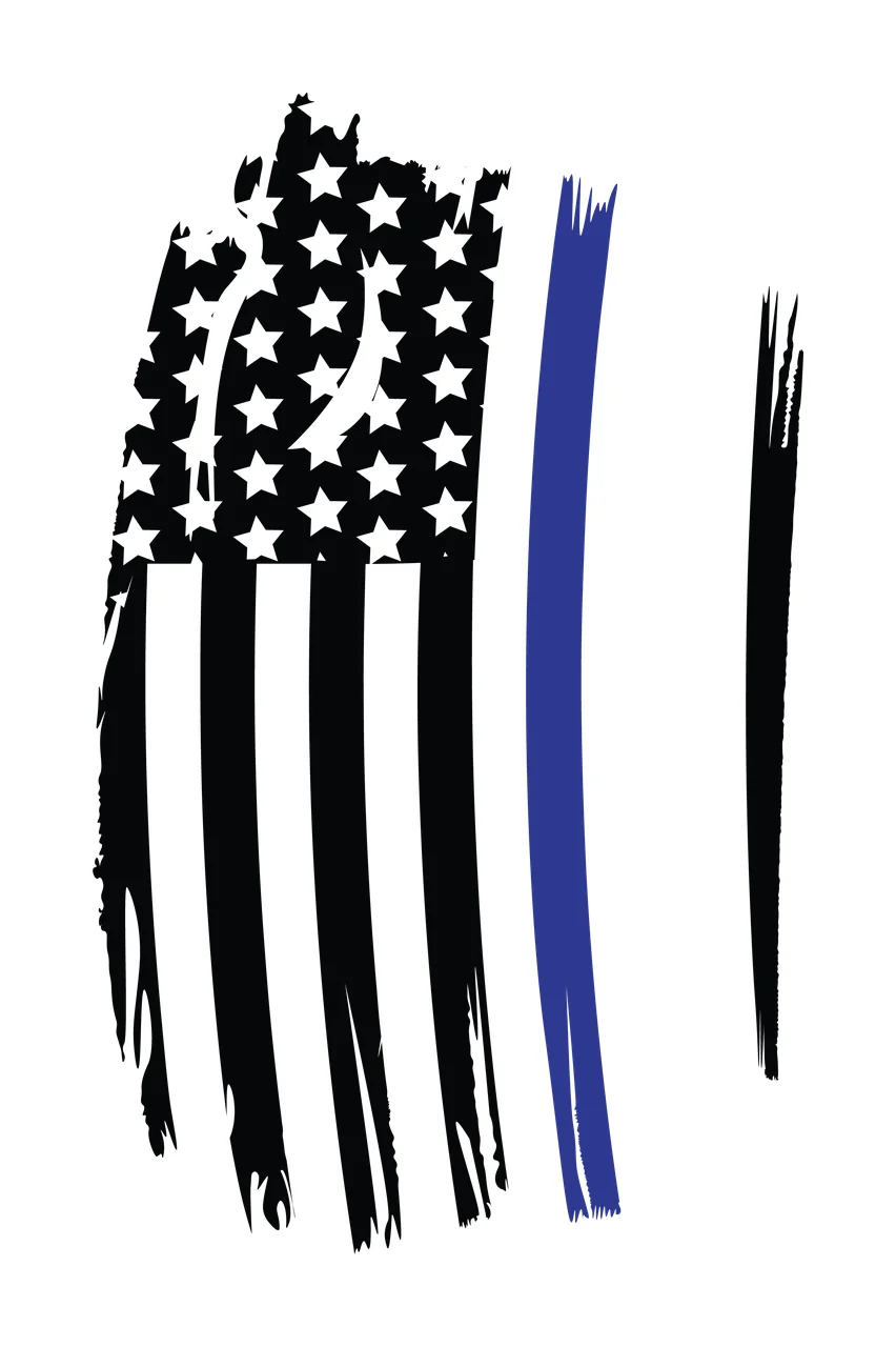 Flag Vertical Pattern With Stars And Short Torn stripes edges