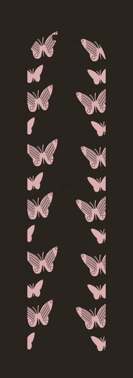 Butterflies Vertical Patterned Decorative Strip flying silhouette and contrast preview thumbnail