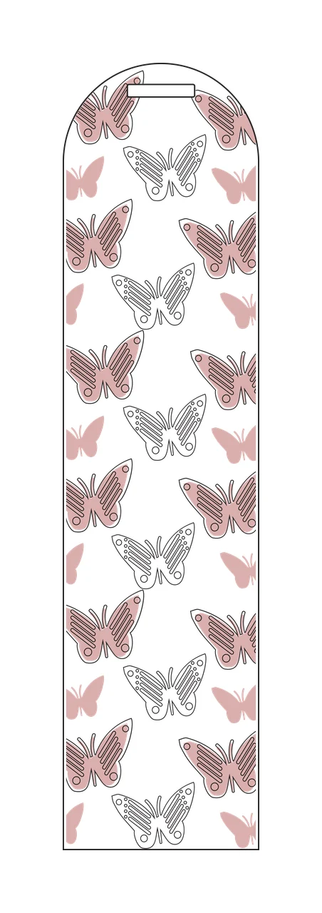 Butterflies Vertical Patterned Decorative Strip flying silhouette and