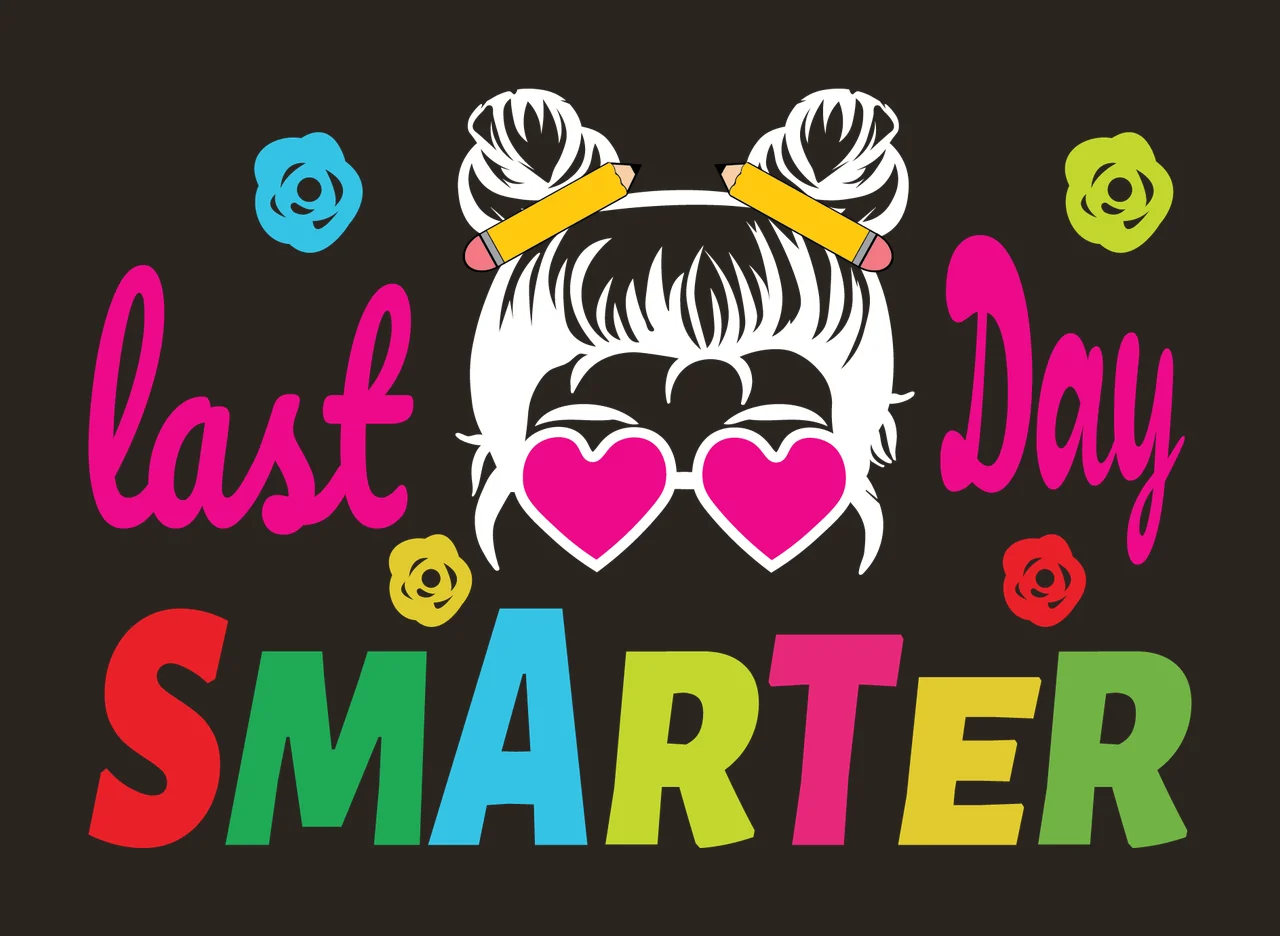 Last Day Smarter Text Design with illustration encouraging contrast preview thumbnail