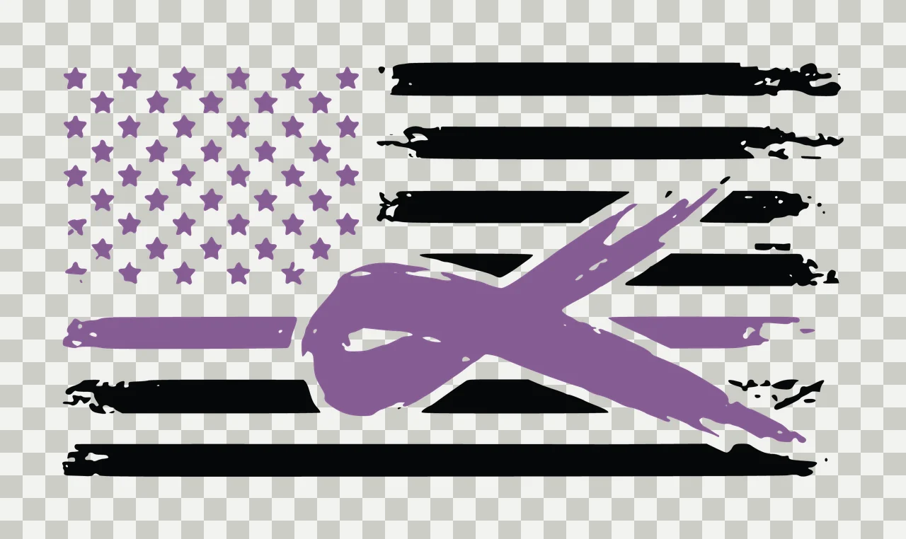 Awareness American Flag With Diagonal Ribbon display stars transparency and detail preview thumbnail
