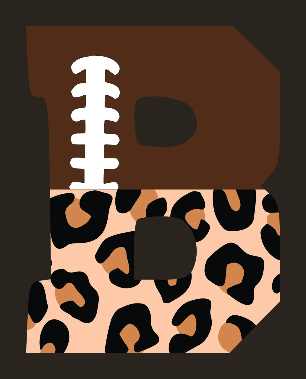 Football Font Half Leopard Character 35 american gridiron touchdown contrast preview thumbnail