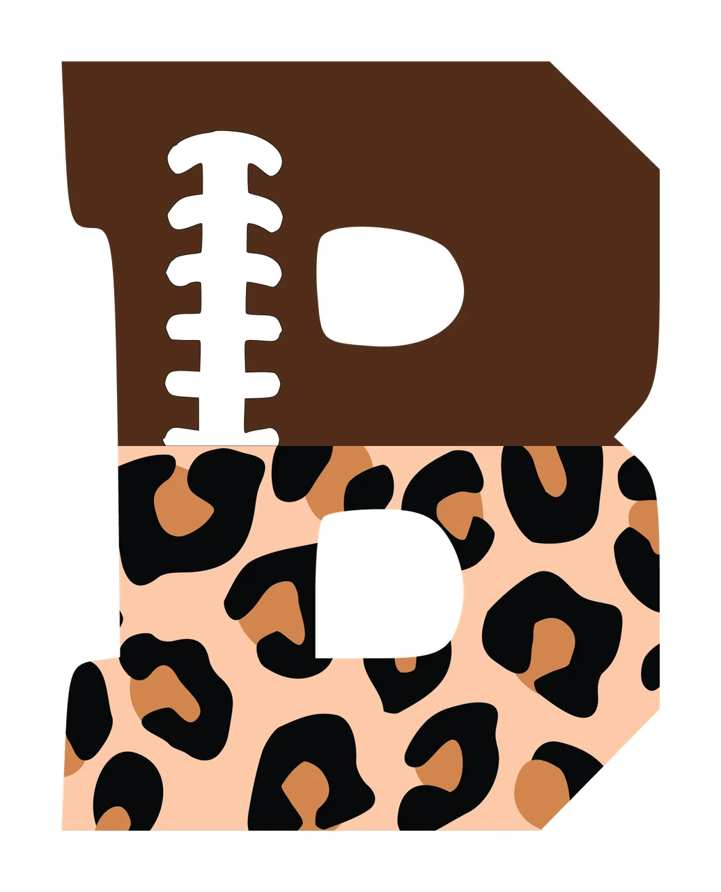 Football Font Half Leopard Character 35 american gridiron touchdown